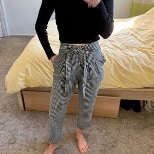 Sienna Sky Black and White Gingham Cropped Pants